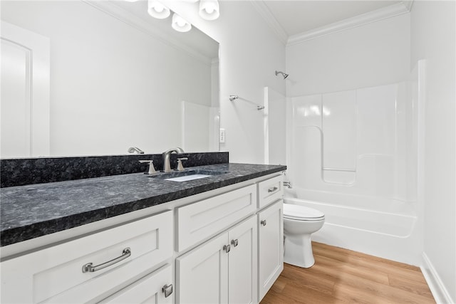 1756 Vfw Rd, Auburn, AL 36832 - full bath with ornamental molding, vanity, shower / bathtub combination, and wood finished floors