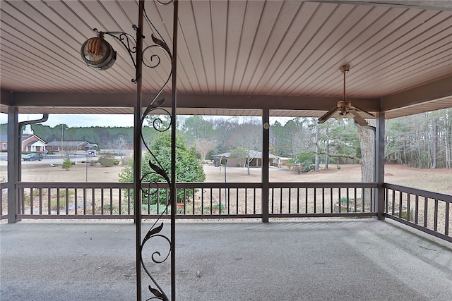 view of patio / terrace featuring a porch and ceiling fan