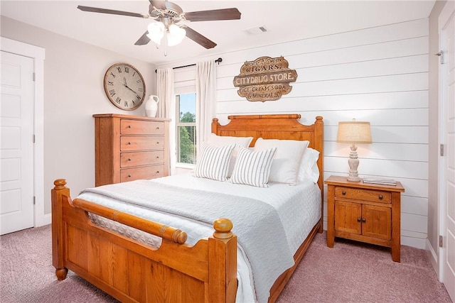 2131 Preserve Dr, Auburn, AL 36879 - bedroom featuring light carpet and a ceiling fan