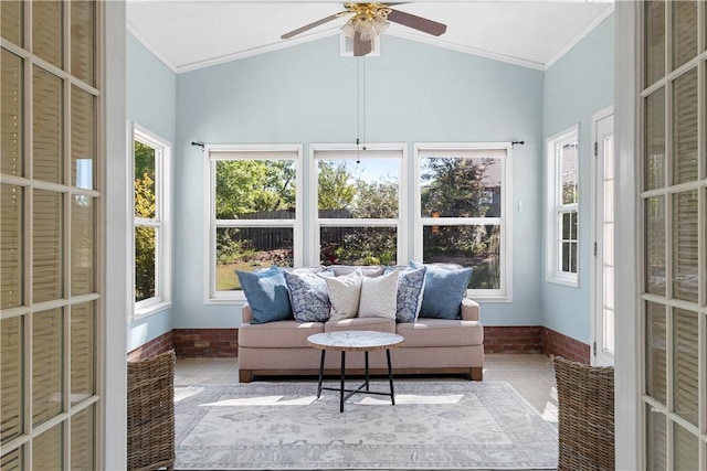 605 Lockwood St, Auburn, AL 36830 - sunroom / solarium with lofted ceiling, ornamental molding, and tile patterned flooring