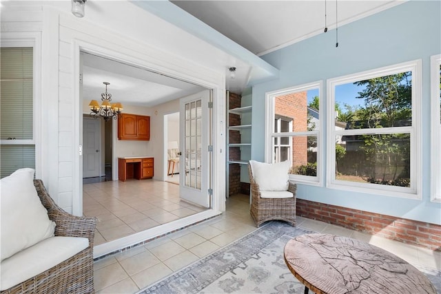 605 Lockwood St, Auburn, AL 36830 - interior space with light tile patterned floors and a notable chandelier