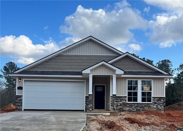 craftsman-style home with a garage