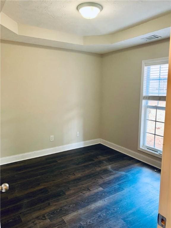 3672 Hawthorne Ct, Auburn, AL 36830 - unfurnished room with a tray ceiling and dark wood-style floors