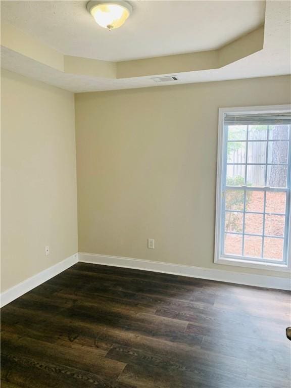 3672 Hawthorne Ct, Auburn, AL 36830 - unfurnished room featuring dark wood finished floors and a tray ceiling