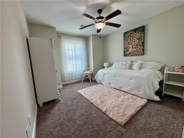 2457 Snowshill Ln, Auburn, AL 36832 - bedroom featuring carpet floors, baseboards, and a ceiling fan