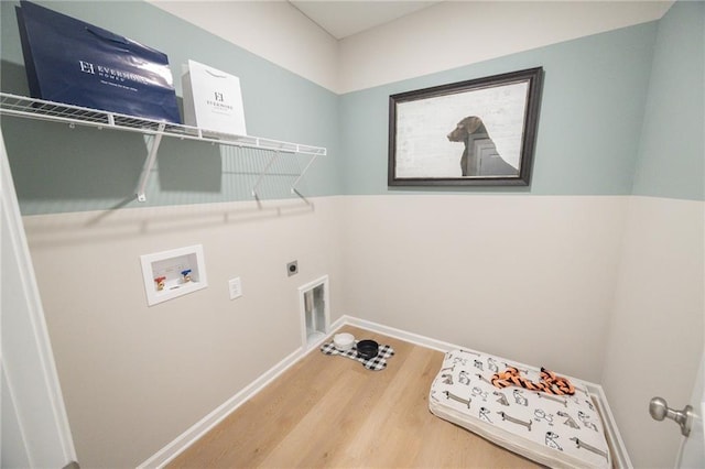 361 Lee Rd Unit 2232, Lot20, Cusseta, AL 36852 - clothes washing area featuring laundry area, hookup for a washing machine, baseboards, electric dryer hookup, and wood finished floors
