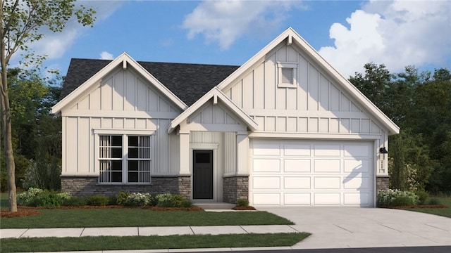 361 Lee Rd Unit 2232, Lot20, Cusseta, AL 36852 - modern farmhouse style home with board and batten siding, a shingled roof, driveway, and stone siding