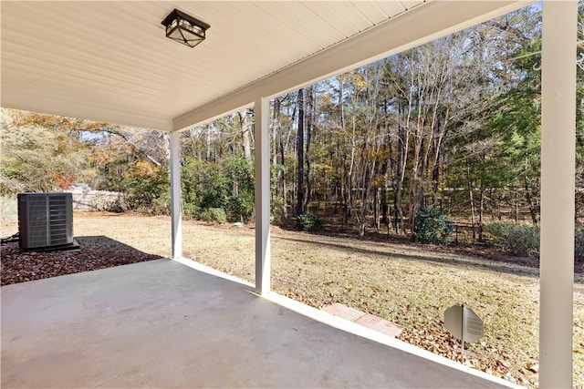 view of patio / terrace featuring central AC unit