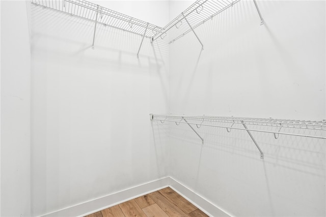 spacious closet with wood finished floors