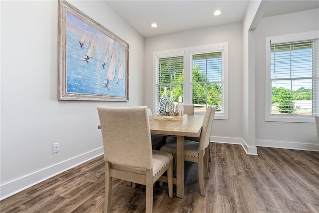 617 Cameron Ct, Auburn, AL 36830 - dining room featuring baseboards, dark wood-style flooring, healthy amount of natural light, and recessed lighting