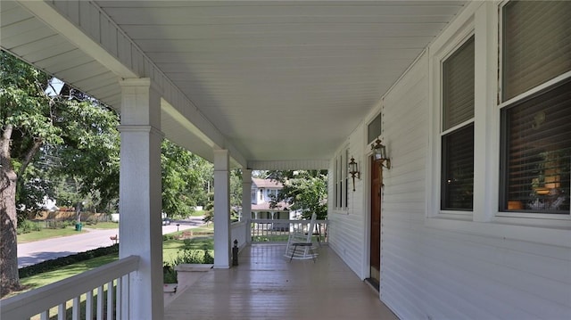 deck with a porch