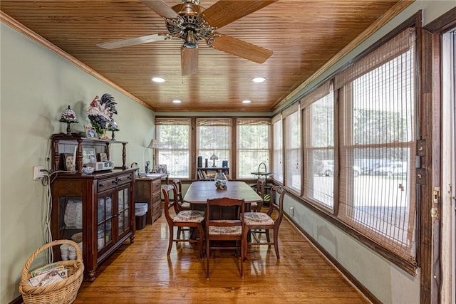 sunroom with wood ceiling