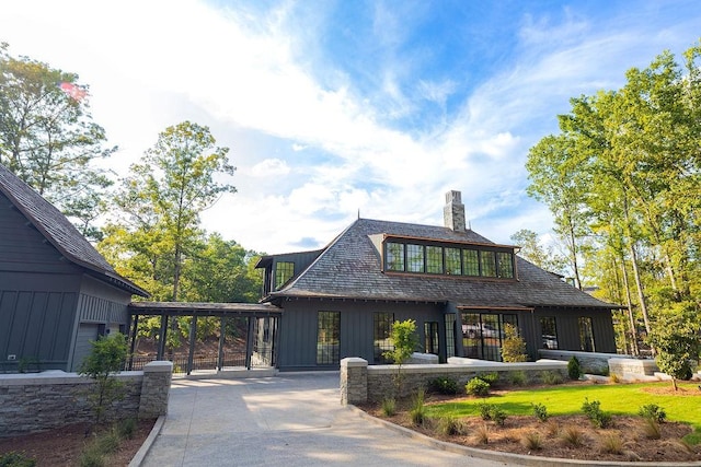 exterior space with a carport