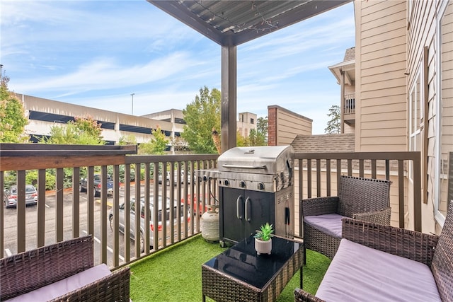 balcony with a grill