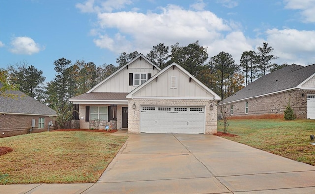 view of front of home with a garage and a front yard