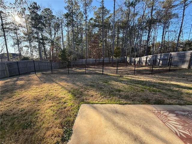 view of yard with a patio area