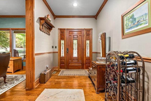 14699 Lee Road 188, Waverly, AL 36879 - foyer with ornamental molding, light wood-type flooring, and baseboards