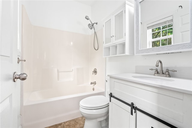 1806 Bluestone Ct, Auburn, AL 36830 - bathroom featuring toilet,  shower combination, vanity, and tile patterned flooring