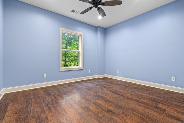 1806 Bluestone Ct, Auburn, AL 36830 - spare room with a ceiling fan, dark wood-style floors, and baseboards