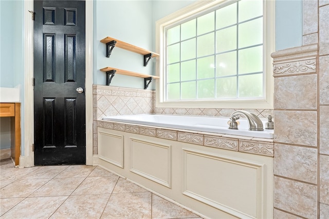 1806 Bluestone Ct, Auburn, AL 36830 - kitchen featuring light countertops, light tile patterned floors, cream cabinetry, and open shelves