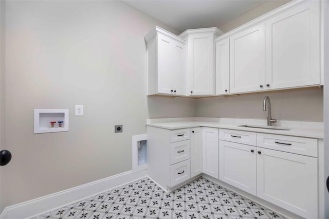 11884 Lee Road 188, Waverly, AL 36879 - laundry room with cabinets, washer hookup, sink, and electric dryer hookup