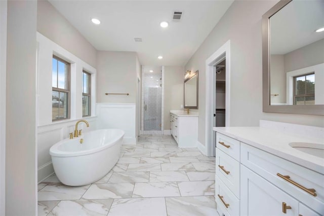 11884 Lee Road 188, Waverly, AL 36879 - bathroom with a healthy amount of sunlight, vanity, and independent shower and bath