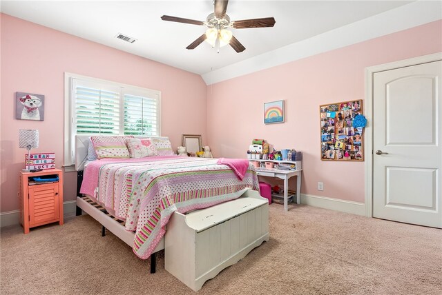 523 Merimont Blvd, Auburn, AL 36830 - bedroom featuring light carpet, baseboards, and a ceiling fan