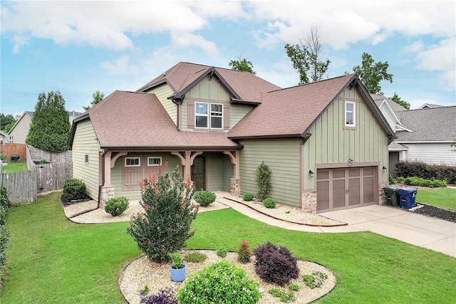 1931 Sequoia Dr, Auburn, AL 36879 - craftsman-style house with board and batten siding, concrete driveway, a garage, stone siding, and a shingled roof