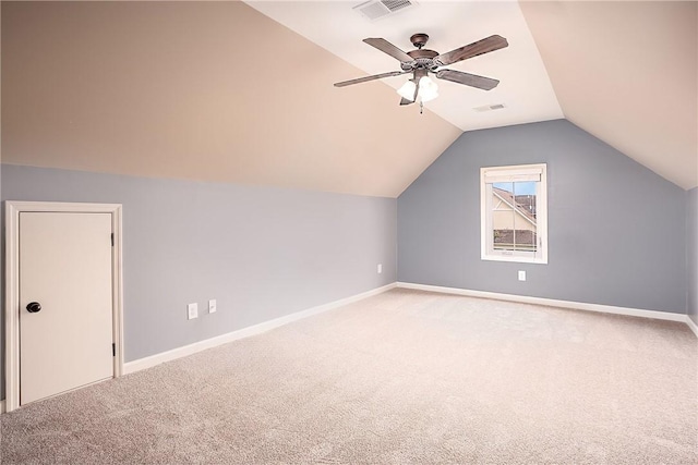 1931 Sequoia Dr, Auburn, AL 36879 - additional living space with carpet, vaulted ceiling, and ceiling fan