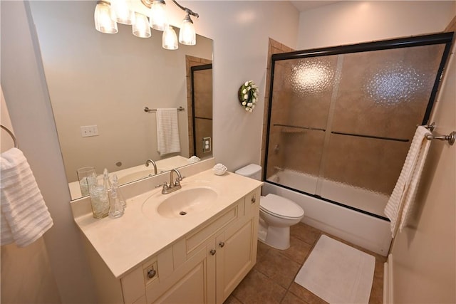 1758 Brookeview Ct, Auburn, AL 36830 - full bathroom with vanity, tile patterned floors, toilet, and enclosed tub / shower combo