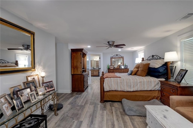 bedroom featuring light hardwood / wood-style flooring