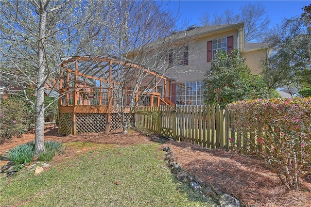 1798 Brookhaven Ct, Auburn, AL 36830 - view of yard with a deck and fence