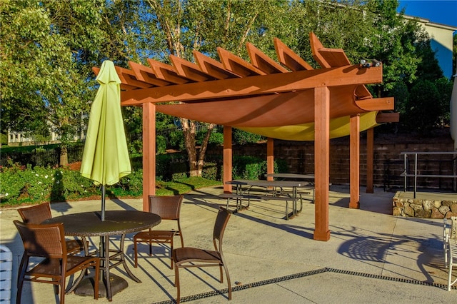 view of patio / terrace with a pergola