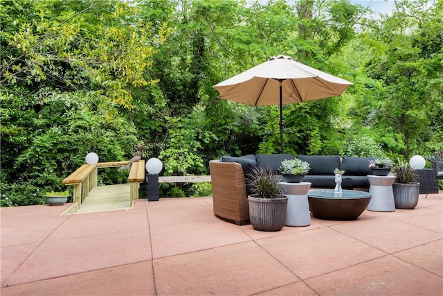 view of patio / terrace with an outdoor hangout area
