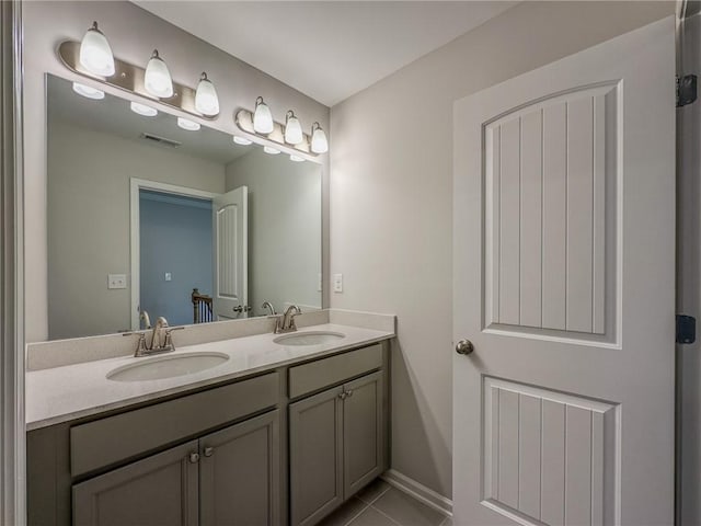 bathroom featuring vanity and tile patterned floors