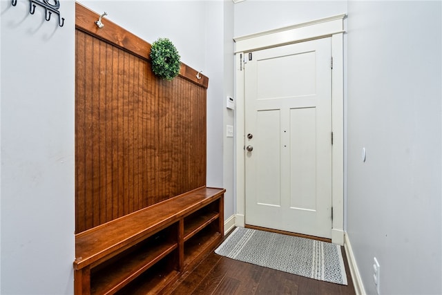 3515 Double Eagle Ln, Opelika, AL 36801 - mudroom featuring dark wood-style floors and baseboards