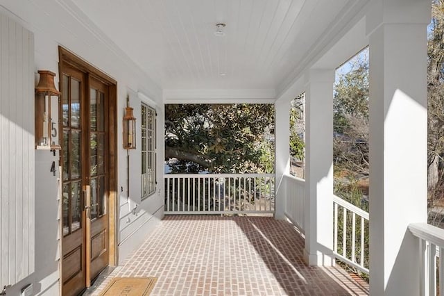 balcony with french doors