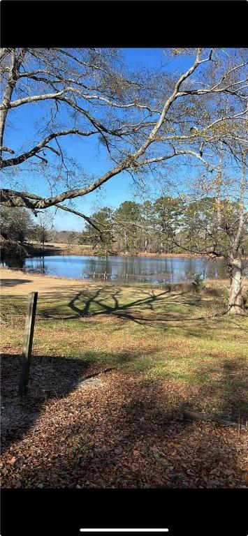 view of yard with a water view