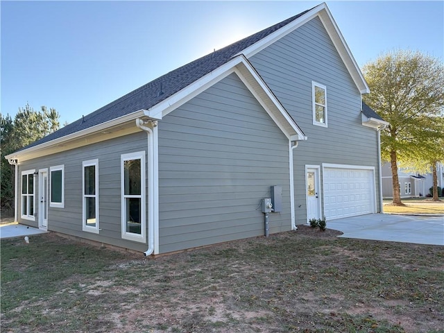 view of home's exterior featuring a garage