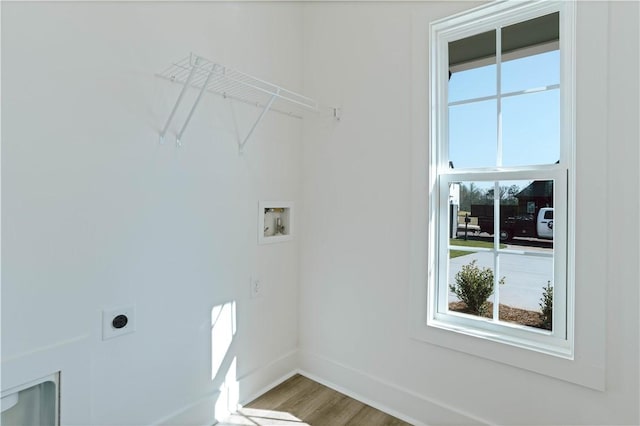 1021 Crossing Ct E, Valley, AL 36854 - laundry room with hookup for an electric dryer, washer hookup, and wood finished floors