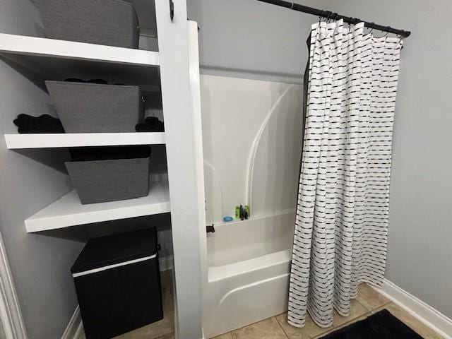 1201 Live Oak Cir, Opelika, AL 36801 - full bathroom featuring shower / bath combination with curtain and tile patterned flooring