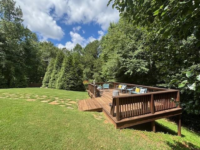 1201 Live Oak Cir, Opelika, AL 36801 - deck featuring a lawn
