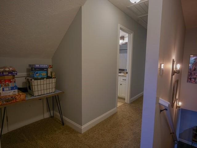 1201 Live Oak Cir, Opelika, AL 36801 - hall featuring light colored carpet, baseboards, and a textured ceiling