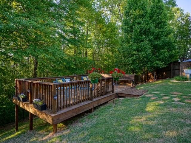 1201 Live Oak Cir, Opelika, AL 36801 - wooden deck with a lawn