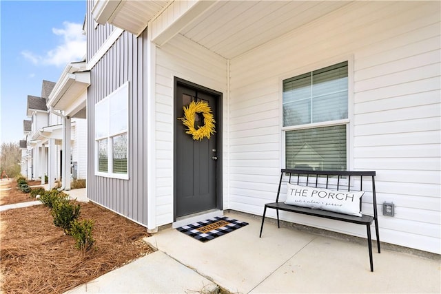 entrance to property with a porch