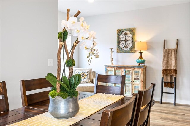 dining area featuring hardwood / wood-style flooring