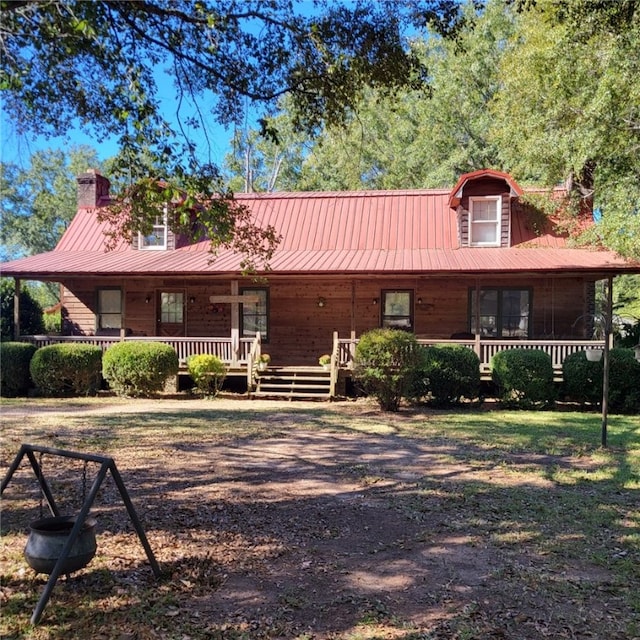 view of front of house with covered porch