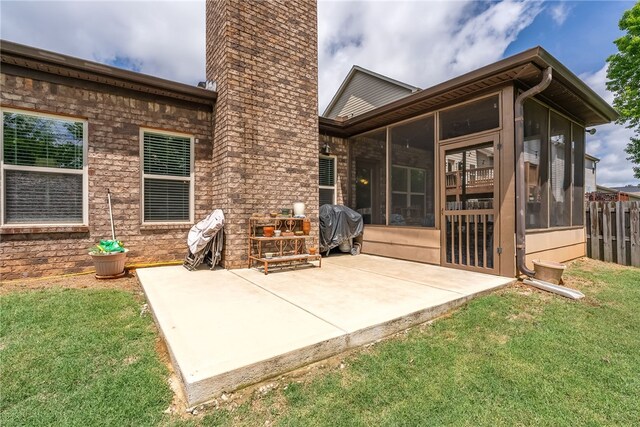 1107 Hampstead Ln, Opelika, AL 36801 - view of patio / terrace with a sunroom