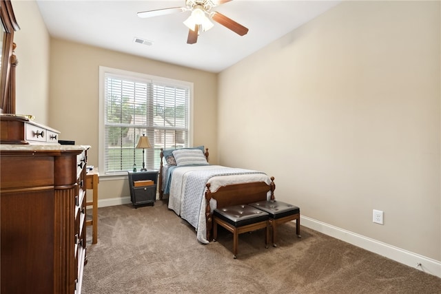 1107 Hampstead Ln, Opelika, AL 36801 - bedroom with light colored carpet, baseboards, and ceiling fan