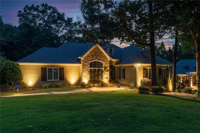 1486 Arrowhead Cir, Auburn, AL 36830 - view of front of home with a lawn and stone siding